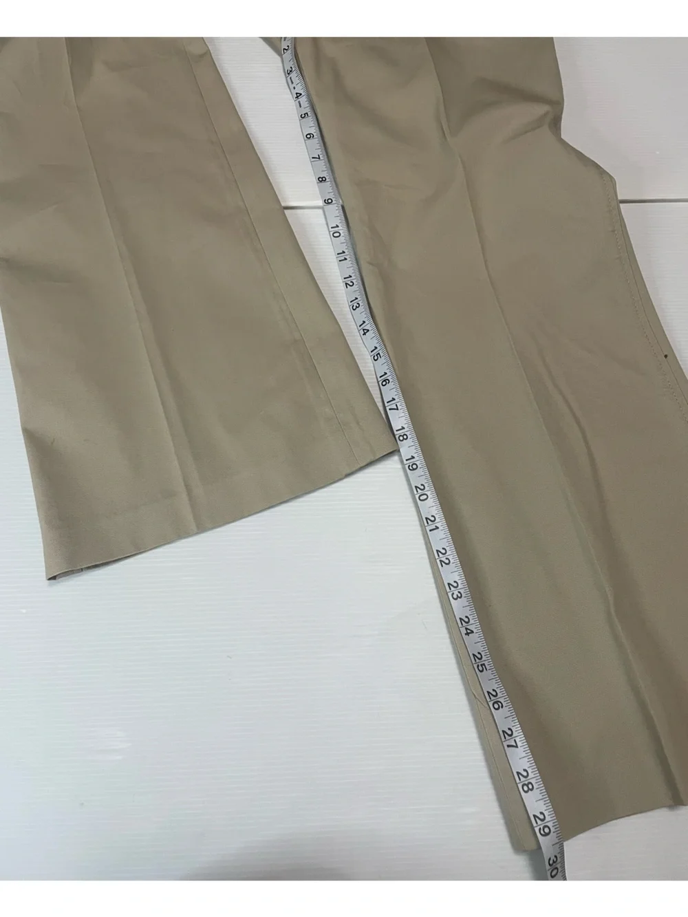 Tory Burch Women's Joss Safari Pants Khaki W/ Navy Leather Waistband Size 4